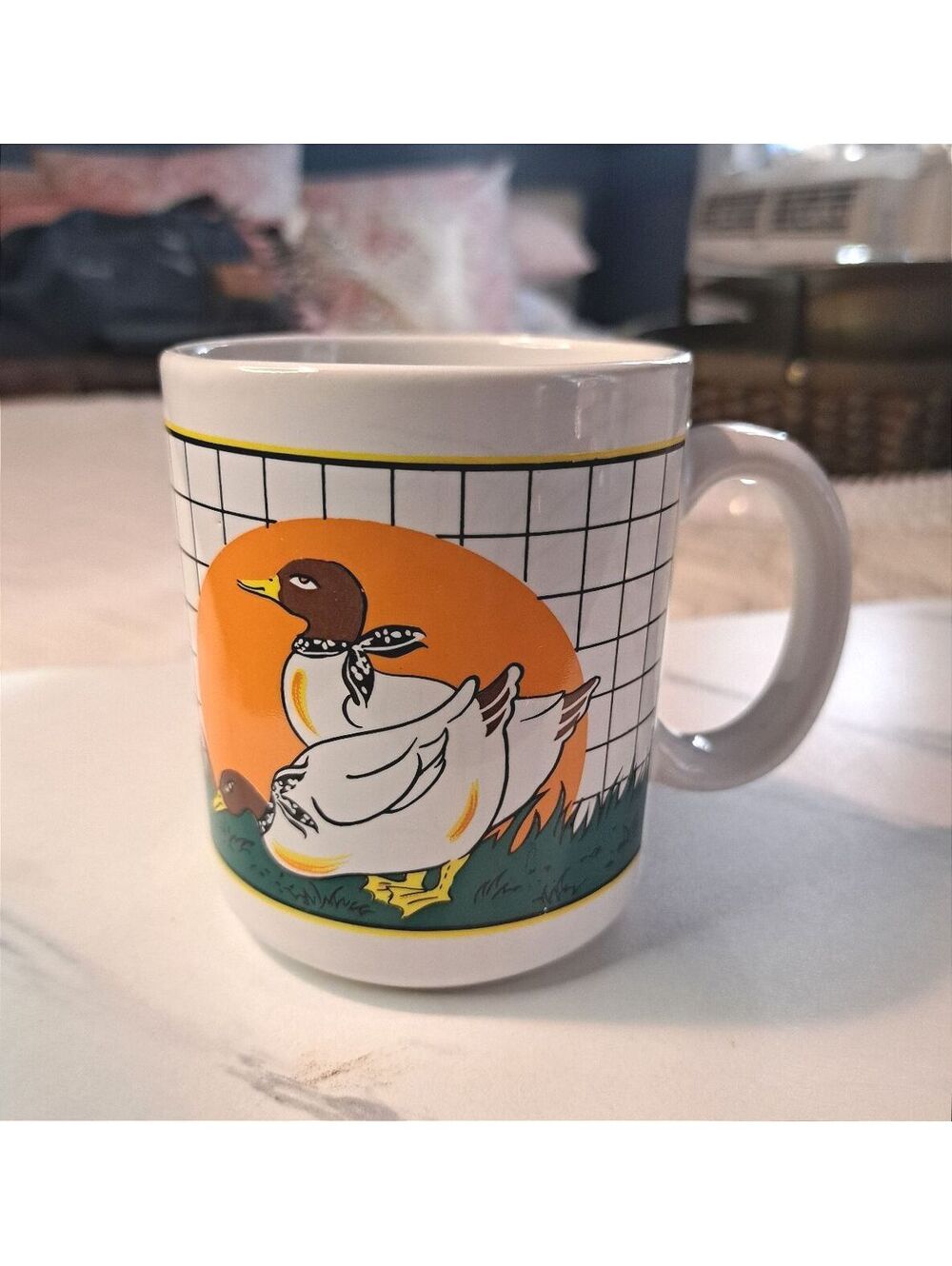 Vintage 1980's Retro Country Duck Gailstyn Sutton Ceramic Coffee Mug 4"